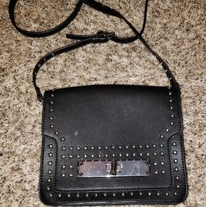 Small black studded crossbody